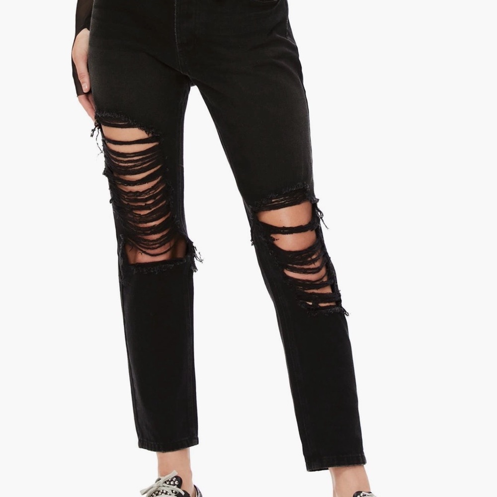 AFRM Cyrus Ripped High Waist Ankle Jeans